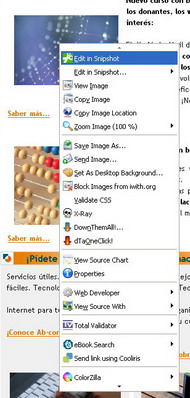 Extensión de Snipshot para Firefox