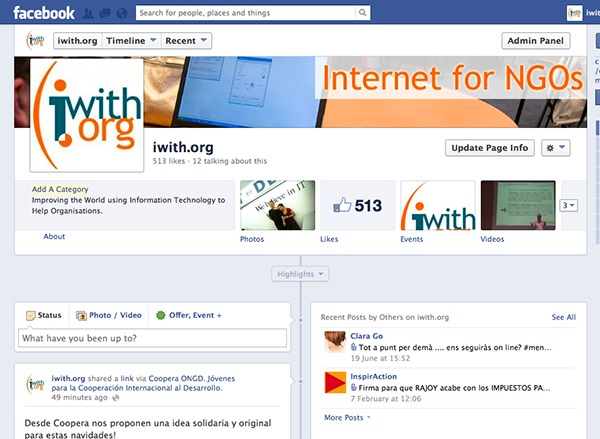 captura de pantalla de la fanpage de iwith.org