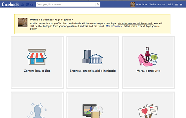 Change your biography to a Facebook Page